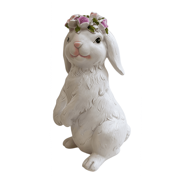 Easter Wreath Rabbit Resin Cartoon Animal Garden Courtyard Outdoor Holiday Furnishings Layout