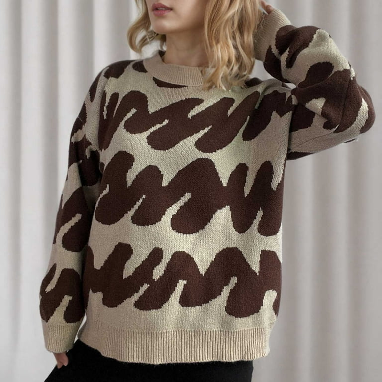 Irregular Long Sleeve Printed Knit Cardigan Irregular Long Sleeve Printed Knit Cardigan