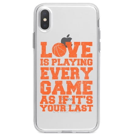 DistinctInk Clear Shockproof Hybrid Case for iPhone XS Max (6.5" Screen) - TPU Bumper Acrylic Back Tempered Glass Screen Protector - Love is Playing Every Game As If It's Your Last