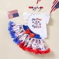 thumbnail image 2 of dmqupv Children 250th Baby Girl 4th of July Outfit My First Fourth of July Romper Shirt Top Shorts Dress Skirt Clothes Set Blue,12-18 Months, 2 of 4
