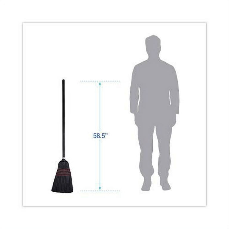Flagged Tip Poly Bristle Janitor Brooms, 10 x 58.5, Wood Handle, Natural/Black, 12/Carton Flagged Tip Poly Bristle Janitor Brooms, 10 x 58.5, Wood Handle, Natural/Black, 12/Carton