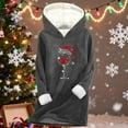 thumbnail image 4 of ShiShine Womens Sherpa Fleece Pullover Hoodie Christmas Wine Glass Santa Hat Glitter Print Long Hooded Top Winter Warm Loungewear, 4 of 6