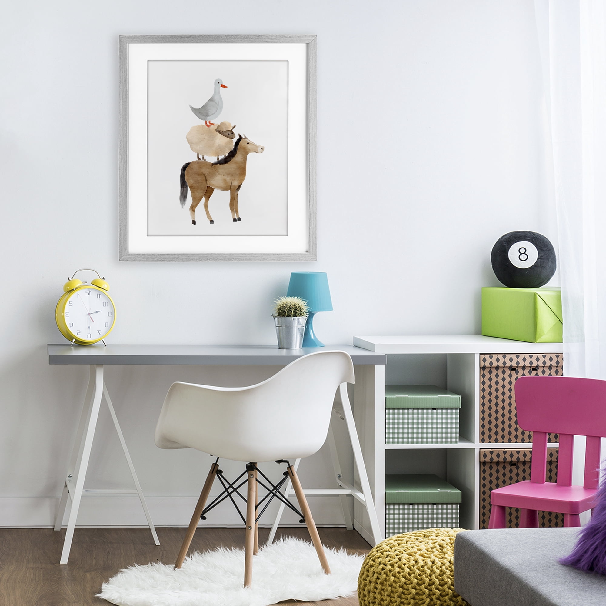 Stupell Industries Farm Life Stack Gray Framed Print Under Glass, design by Kim Allen
