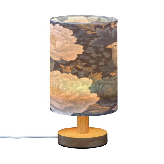 BZSMCE Decor Bedside Table Lamp Royal Garden in Blue Printed