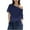 Navy, variant on Rezuofi 2 Pcs Women Off Shoulder Tops Short Sleeve T-Shirts Loose Blouses Oversized Tunic Tops