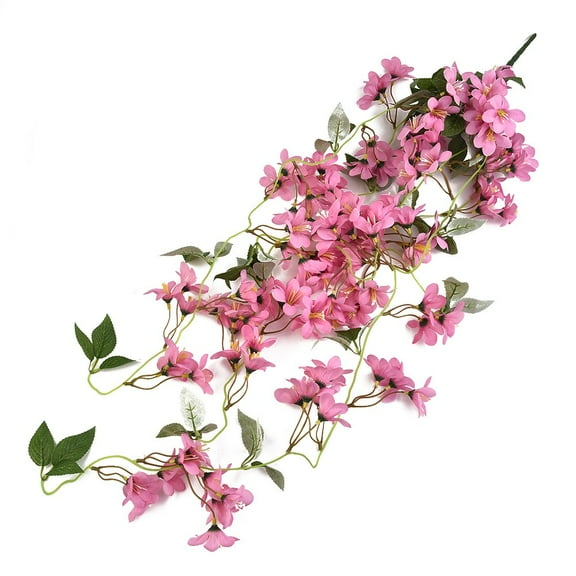 Artificial Flower Rattan Fake Plant Vine Decoration Wall Hanging Roses Flowers Garden Wedding Party Decor Indoor Outdoor Wall