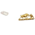 thumbnail image 1 of Bandeja de almacenamiento,Bandeja rectangular para servir frutas y postres de cocina,Estatua de escritorio,Figura decorativa de pelea de toros y osos,Colecciones de esculturas de, 1 of 7