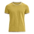 thumbnail image 4 of XIAONU Men's Solid Short Sleeve T-Shirt Crew Neck Daily Casual Tees Tops, 4 of 5