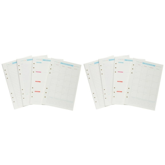 2 Sets Filler Paper College Ruled A5 Refill 6 Ring
