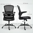 thumbnail image 3 of HOMCOM Ergonomic Office Chair, Mesh Desk Chair with Lumbar Support, Black, 3 of 10