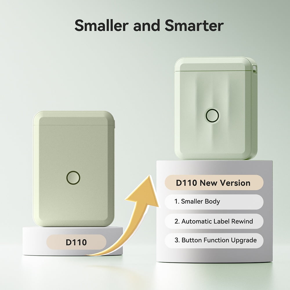 D110 Mini Handheld Thermal Label Maker Wireless Sticker Machine Inkless Pocket with Label Sticker ,Fast-Drying Ink with Crisp Output