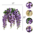 thumbnail image 3 of Collections Etc Artificial Cascading Hanging Purple Wisteria Vine Bushes - Set of 2, 3 of 6