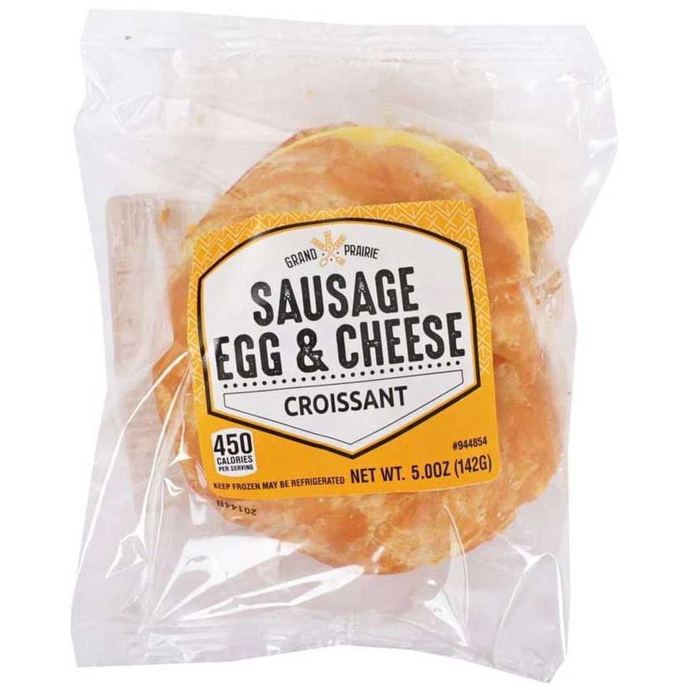 Grand Prairie Foods Sausage Egg and Cheese Croissant Sandwich, 5 Ounce