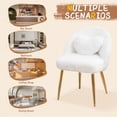 thumbnail image 5 of Hobooment Makeup Chair Comfy Vanity Stool for Bedroom, Living Room or Home Office Compact Accent Chair Small Office Chair with Plush Faux Fur Rabbit Hair, White, 5 of 9