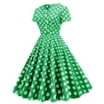 thumbnail image 3 of Vestidos Para Mujer Midi Vestidos de Moda Casual Erógeno Cuello en V Retro Asimétrico Cuello Vestido de Lunares Odeerbi ODB168051, 3 of 4
