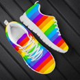 thumbnail image 1 of Chaussures Plates Décontractées pour Femmes Design Amis Lgbt Drapeau Arc-en-Ciel Lacets Été, 1 of 5