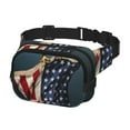 thumbnail image 2 of Fuzoiu American Flag Print Unisex Square Double Layer Waist Bag,Crossbody Fanny Pack Travel Workout Accessory, 2 of 9