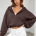 thumbnail image 2 of Zipper Hoodies For Women Cropped Trendy Soft Y2K Jackets Tops Womens Zip Up Hoodies Cropped Crewneck Sweatshirts Casual Jackets Y2K Clothes 2026 Fall Fashion, 2 of 5