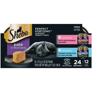 Sheba Perfect Portions Wet Cat Food Paté Variety Pack, 2.6 Oz., 12 Twin-Pack Trays
