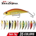 thumbnail image 2 of \ [Value Choice] 1 Señuelo De Pesca De 35 Colores 5g/5cm Hundimiento Minnow 3D Ojos Láser Trolling Plástico Buzz Bait Con 2 Trible Gancho, 2 of 4