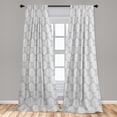 thumbnail image 4 of Ambesonne Palm Leaf Curtains, Grey Tropic Leaves Exotic, Pair of 28"x84", Grey and White, 4 of 5