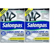 Salonpas Licodaine Pain Relieving Maximum Strength Gel Patch 15 Patches - 2 Pack