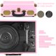 thumbnail image 4 of Tocadiscos de vinilo Retrolife con Bluetooth de 3 velocidades, color rosa, 4 of 7