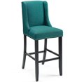 thumbnail image 1 of Modway Baron 30.5" Solid Rubberwood Polyester Fabric Bar Stool in Teal Blue, 1 of 8