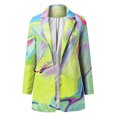 thumbnail image 3 of Gibobby Blazer de mujer casual Blazer de frente abierto para mujer casual manga larga abotonado para el trabajo oficina chaqueta con bolsillo(Amarillo,M), 3 of 5