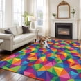 thumbnail image 2 of Large Area Rugs for Living Room Bedroom, Colorful Geometric 6'x9' Rug Washable Carpet Runner Indoor Outdoor, Modern Multicolor Abstract Motifs Non Slip Floor Mats Rug for Kitchen, Playroom, 2 of 8