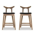 thumbnail image 2 of Jaxon Mid-Century Rectangular Faux Leather Counter Stool in Black (SET OF 2), 2 of 6