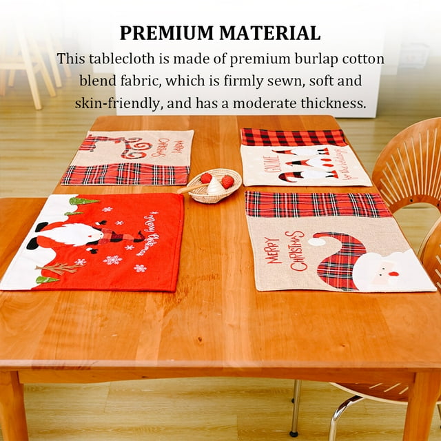 pitrice Table Cloth Christmas Decor Xmas Ornament Softness Multipurpose Workmanship Household Accessories Decorative Cute Design Printed Deer Pattern