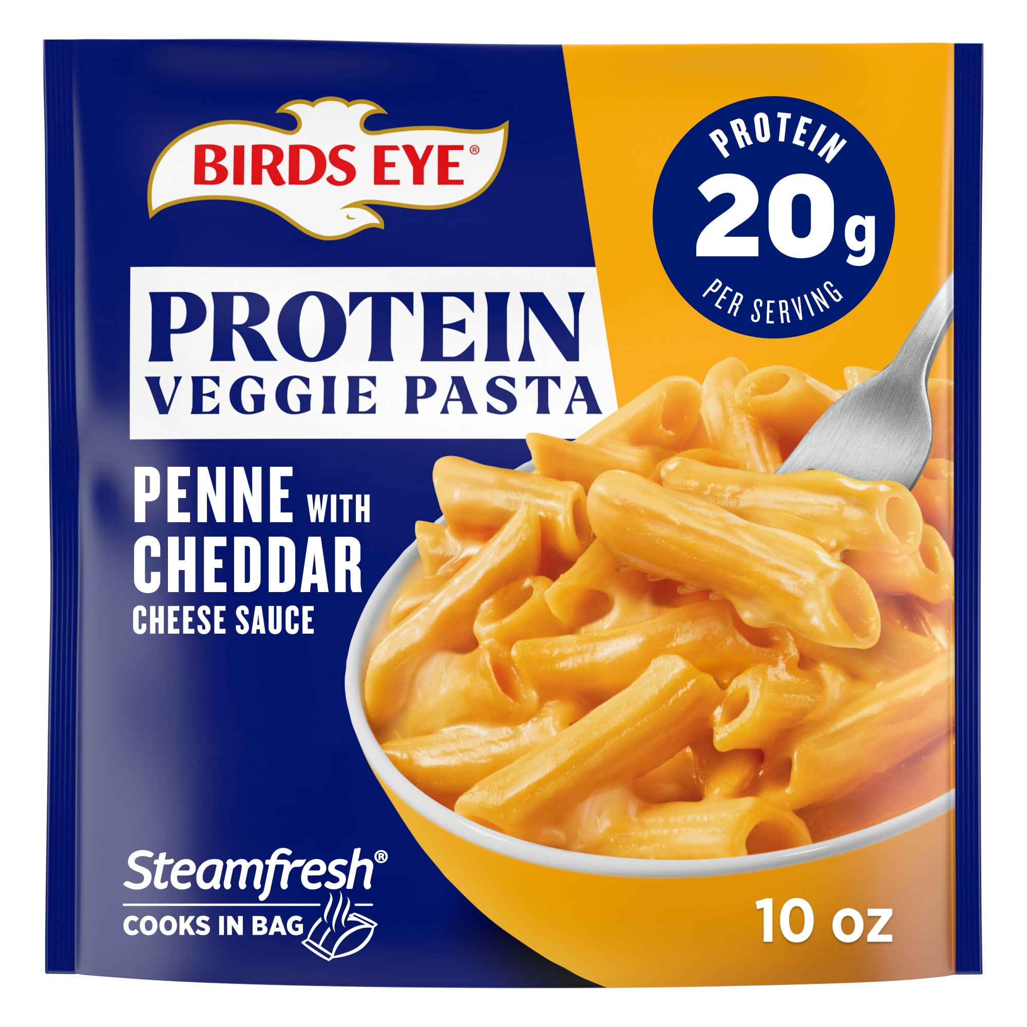 Birds Eye Protein Veggie Pasta with Cheddar Cheese Sauce, 20g of Protein, Frozen Side, 10 oz.