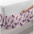 thumbnail image 2 of Watercolor Bed Skirt, Design of Feathers with Paint Blots and Random Stains, Elastic Bedskirt Dust Ruffle Wrap Around for Bedding Decor, 4 Sizes, Indigo Mauve, by Ambesonne, 2 of 2