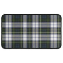 Blue Green Plaid Checkered Pattern Door Rugs,Washable Non Slip Door Mats Indoor,Decorative Door Mats,Entry Mat Indoor for Entrance,Bedroom,Kitchen,Bathroom,30"x17"