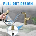 thumbnail image 3 of ​​Brushed Gold Pull-Down Vessel Faucet - Single Hole Bathroom Sink Faucet with Lift Spout & Dual Spray Modes​, 3 of 9