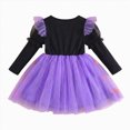 thumbnail image 4 of WXFAZCVU Toddler Girl Halloween Dress Crewneck Ruffle Long Sleeve Tutu Dresses Going Out Size 3-4 Years, 4 of 4