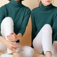 thumbnail image 2 of AherBiu Winter Tops for Women Turtleneck Cotton Knitted Pullover Sweater Tops Basic Layer Shirts Blouse, 2 of 5