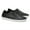 BLACK LEATHER, variant on Women's Inez Leather Slip-On Flat Comfort Shoes, Pewter Metallic,7 M US