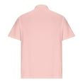 thumbnail image 5 of IYTR Mens T Shirts Casual Button-up Turndown Collar Tee Shirts Summer Fashion Solid Color Comfy Lightweight Gym Shirts Short Sleeve T Shirts Pink XXL, 5 of 6