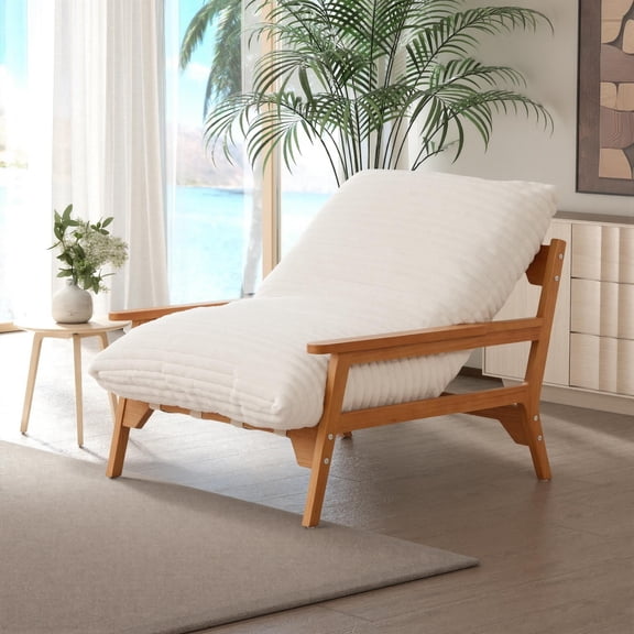bokifol Modern Arm Chair Linen Fabric Upholstered Comfy Reading Accent Chair with Solid Wood Frame,Beige