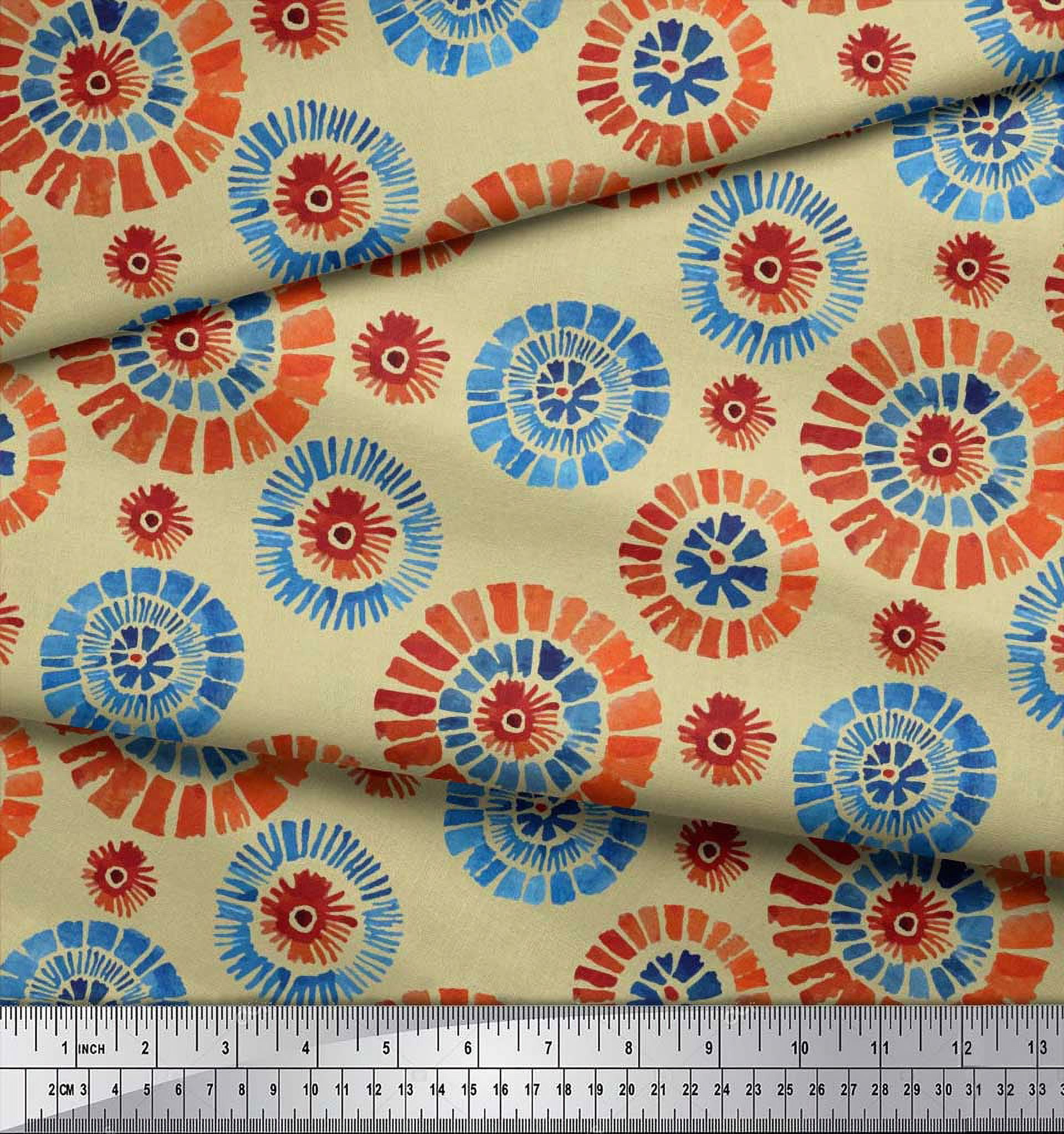 Soimoi Rayon Crepe Fabric Brush Stroke Abstract Fabric Prints By Yard 46 Inch Wide