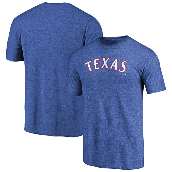 Men's Royal Texas Rangers Team Wordmark Tri-Blend T-Shirt
