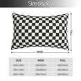 thumbnail image 2 of Fotbe Black and White Checkerboard Funda de Almohada Decorativa Estilo Occidental, Lujo en Algodón, Fundas para Almohadas King, Cojín Estampado para Decoración del Hogar-14"x20", 2 of 6