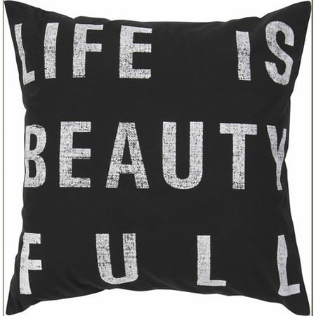 Art of Knot Esmoriz 18" x 18" Black Hand Crafted Cotton Decorative Pillow with Poly Filler
