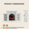 thumbnail image 5 of BOSHIRO 80" Fireplace TV Stand for TVs up to 90", Electric Fireplace with Mantel and Cabinets for Living Room, Bedroom, 5 of 9