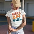 thumbnail image 2 of Birth Day Girl, Birthday Themed, Groovy Retro Wavy Text Merch Gift, Heather Grey T-Shirt, XL, 2 of 5