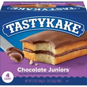 Tastykake Chocolate Juniors, 4 Count, Individually Wrapped Snack Cakes
