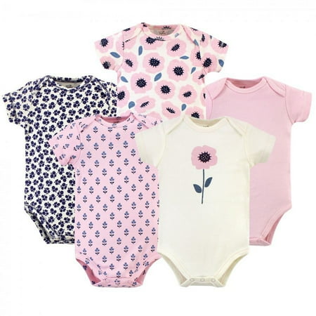 UPC: 0660168667974 | Touched by Nature Baby Girl Organic Cotton Bodysuits 5pk  Blossoms  0-3 Months