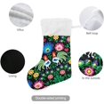 thumbnail image 3 of Coolnut 1PCS Christmas Stocking Cock Flowers Xmas Stockings Decoration for Family Holiday Party Ornaments Decor Fireplace, 17.7 x 12 Inch, 3 of 7